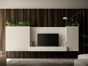GREEN - Sectional wooden storage wall by Santalucia Mobili - view 2